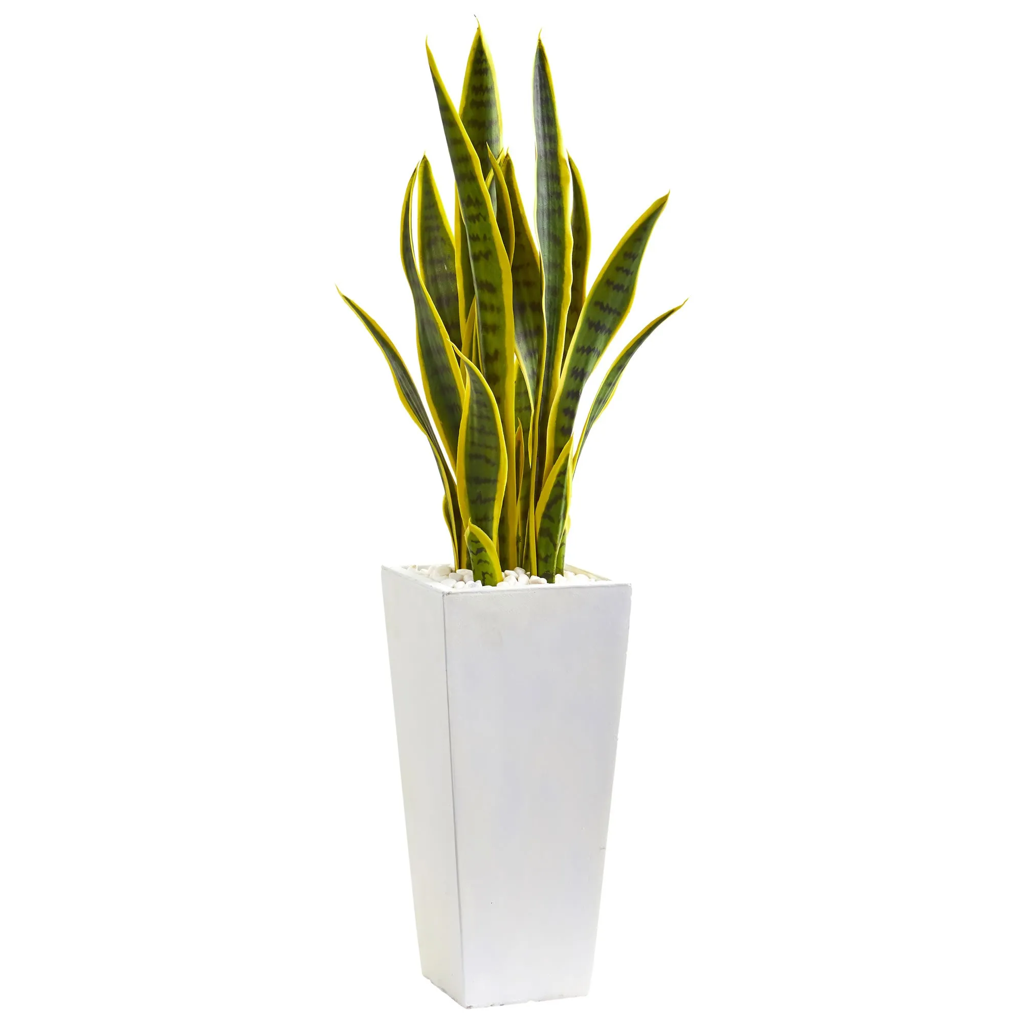 36" Artificial Sansevieria Plant in White Planter - Low Maintenance, Life-Like & Vibrant Silk Plants For Busy People.