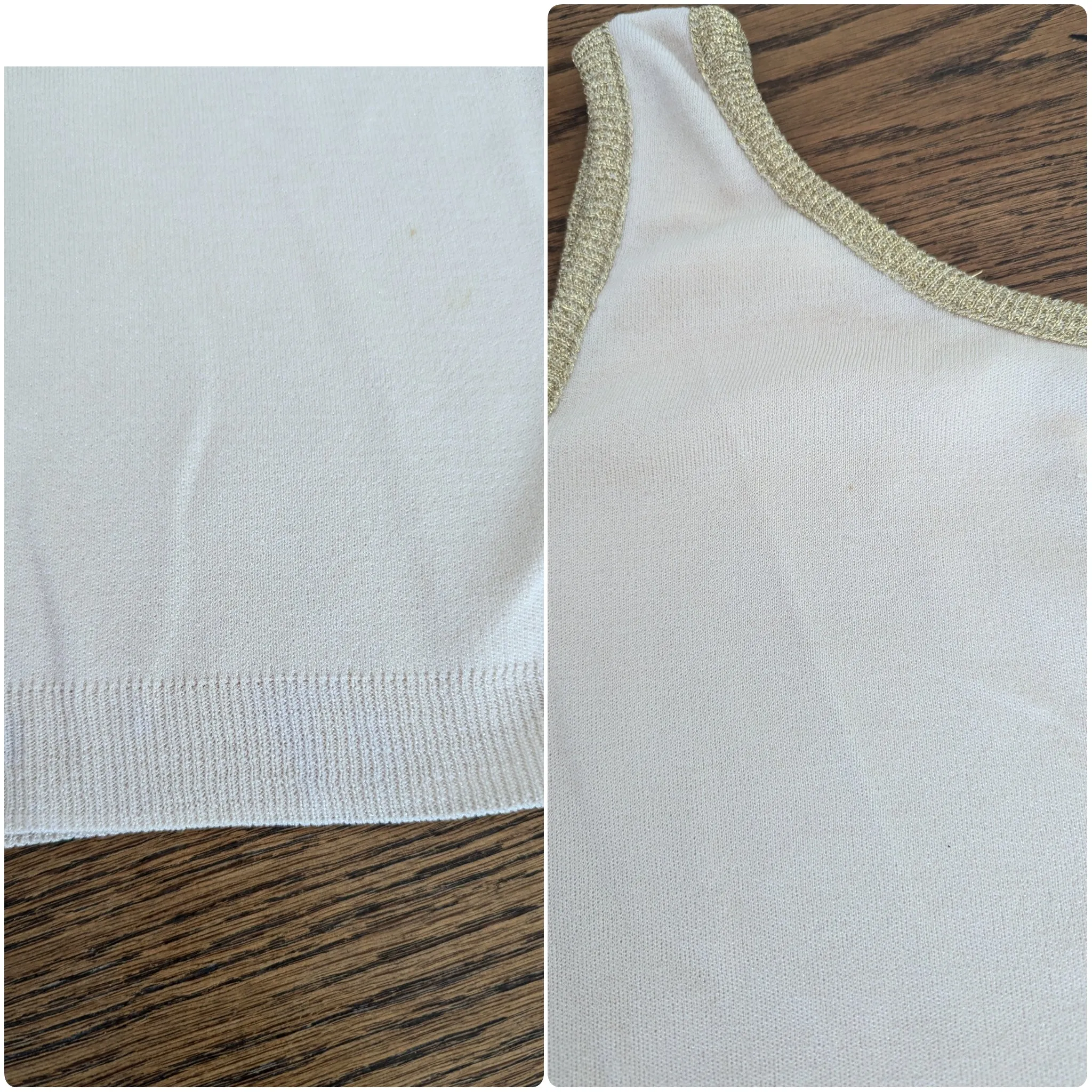 70s Deadstock Gold and Cream Disco Top