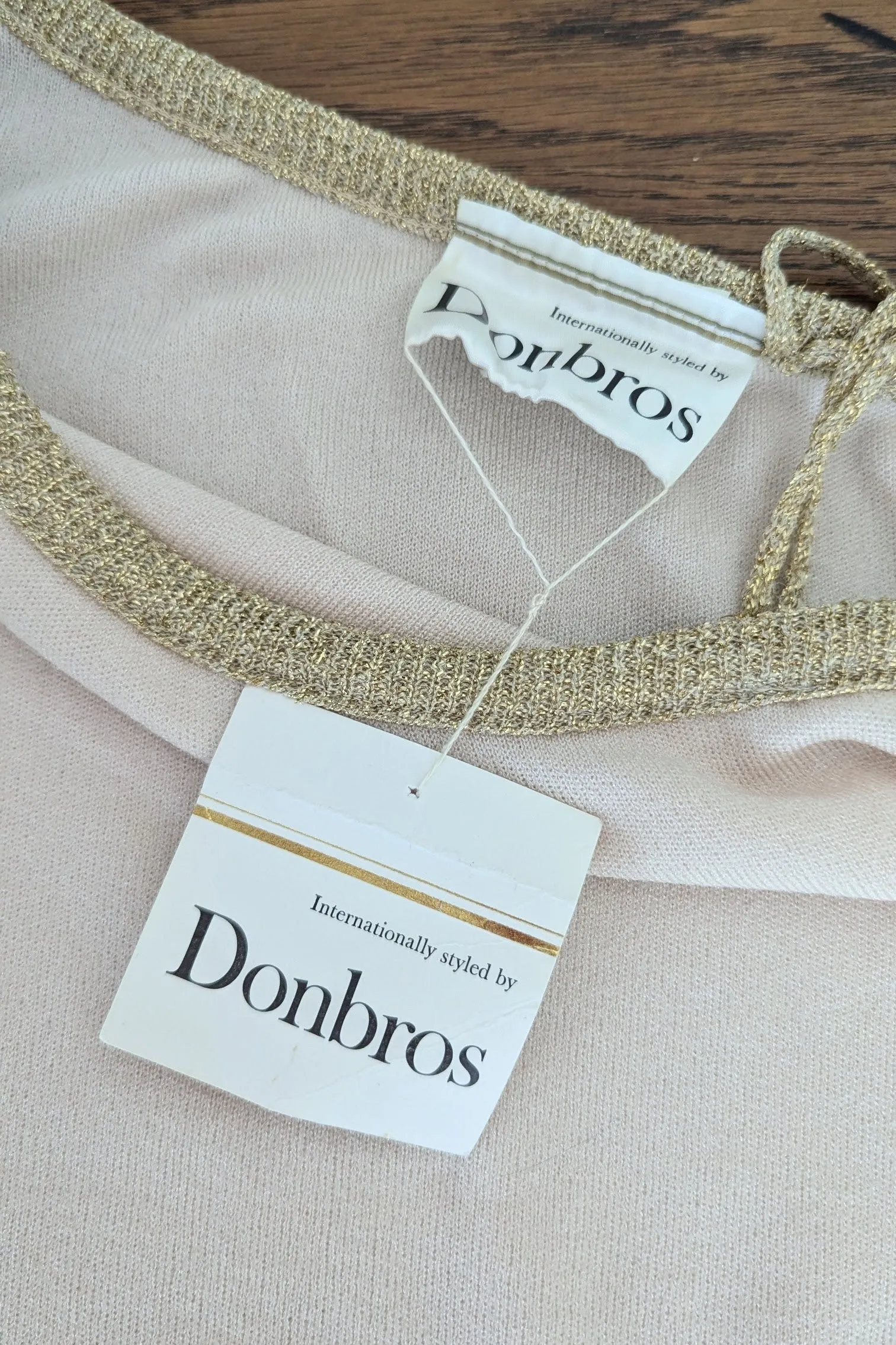 70s Deadstock Gold and Cream Disco Top