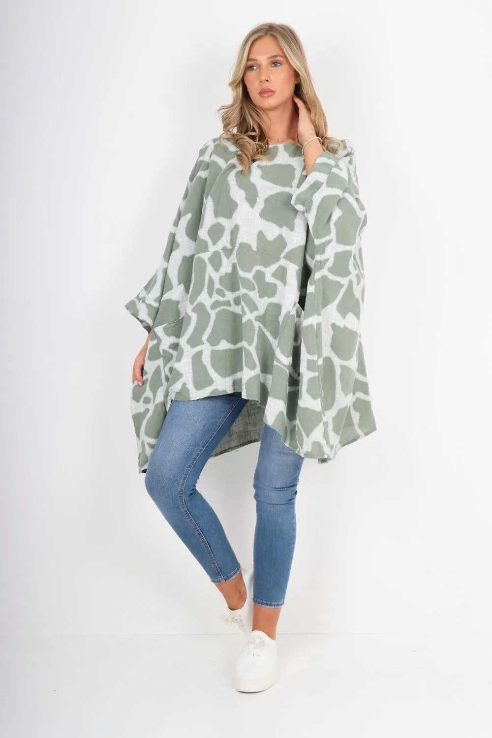 Animal Print Oversized Tunic