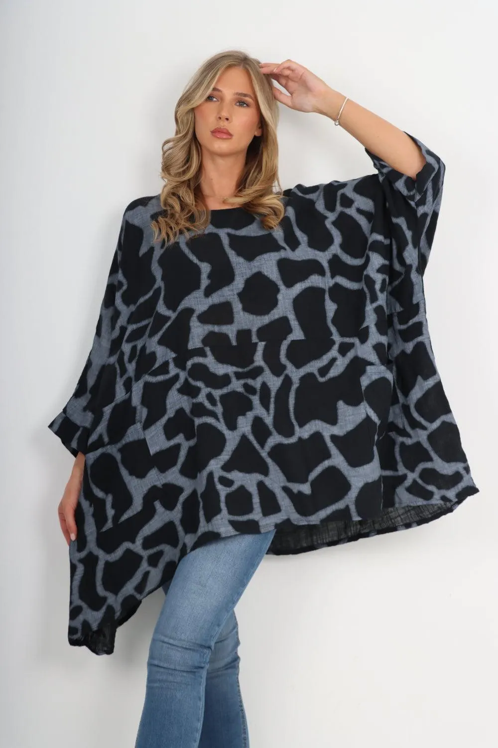 Animal Print Oversized Tunic