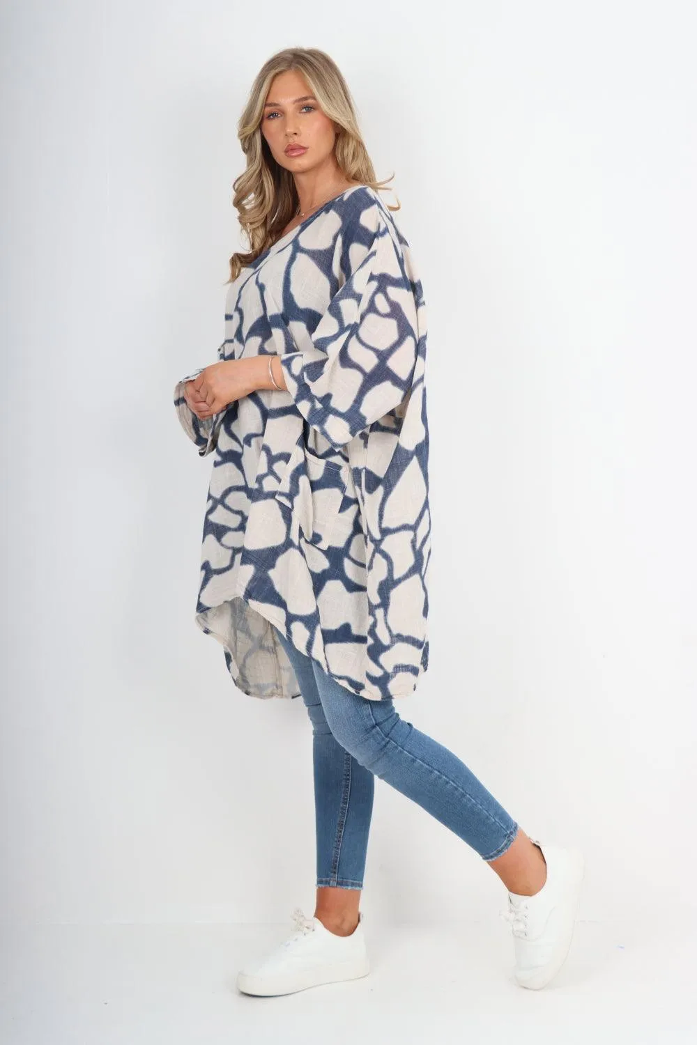 Animal Print Oversized Tunic