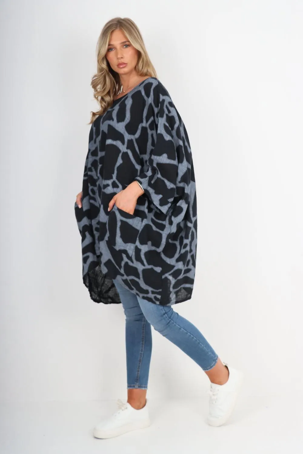 Animal Print Oversized Tunic