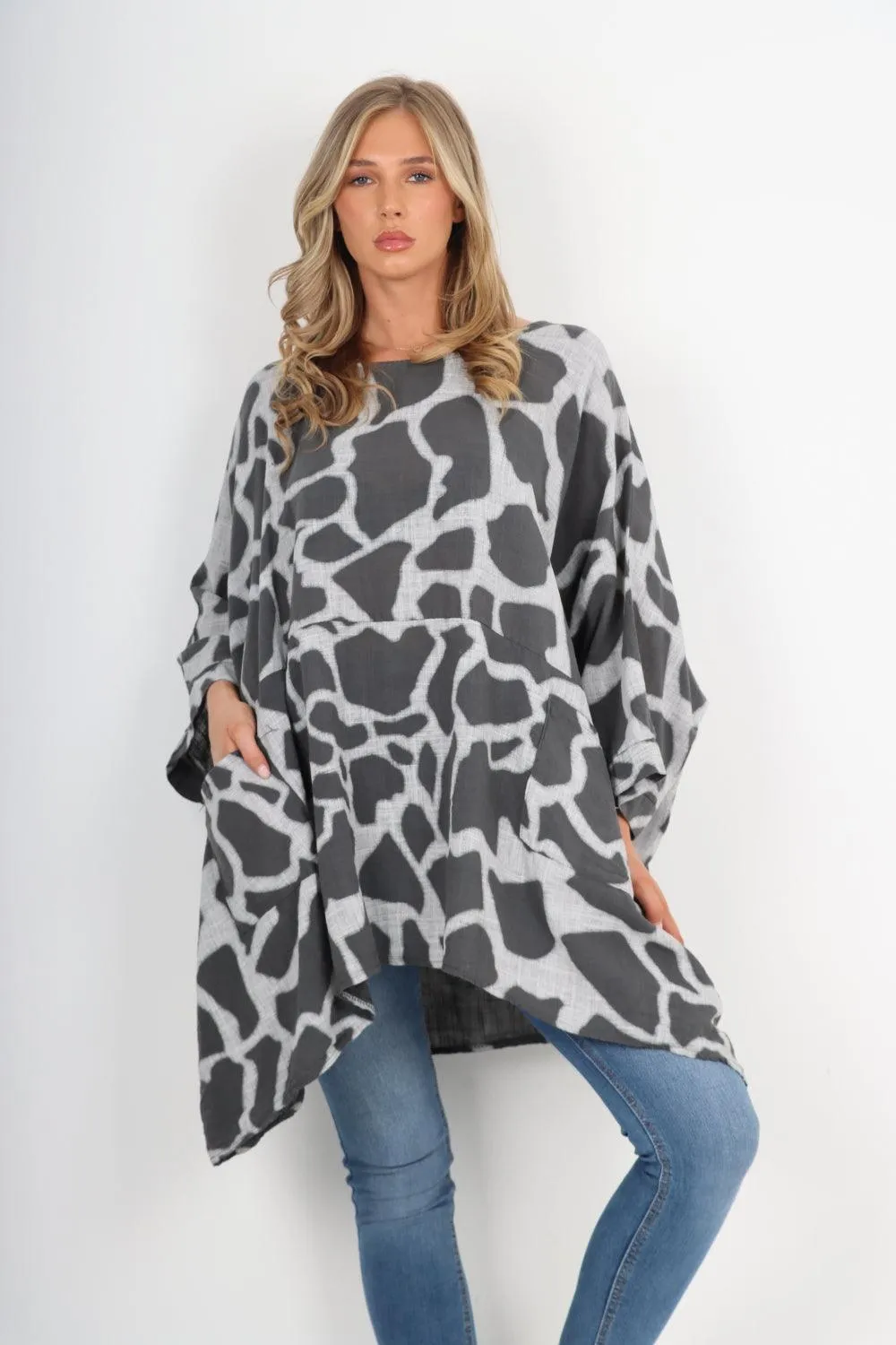 Animal Print Oversized Tunic