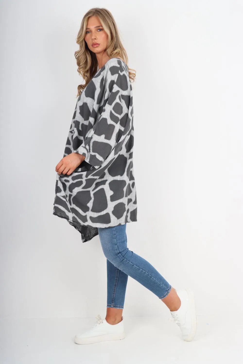 Animal Print Oversized Tunic