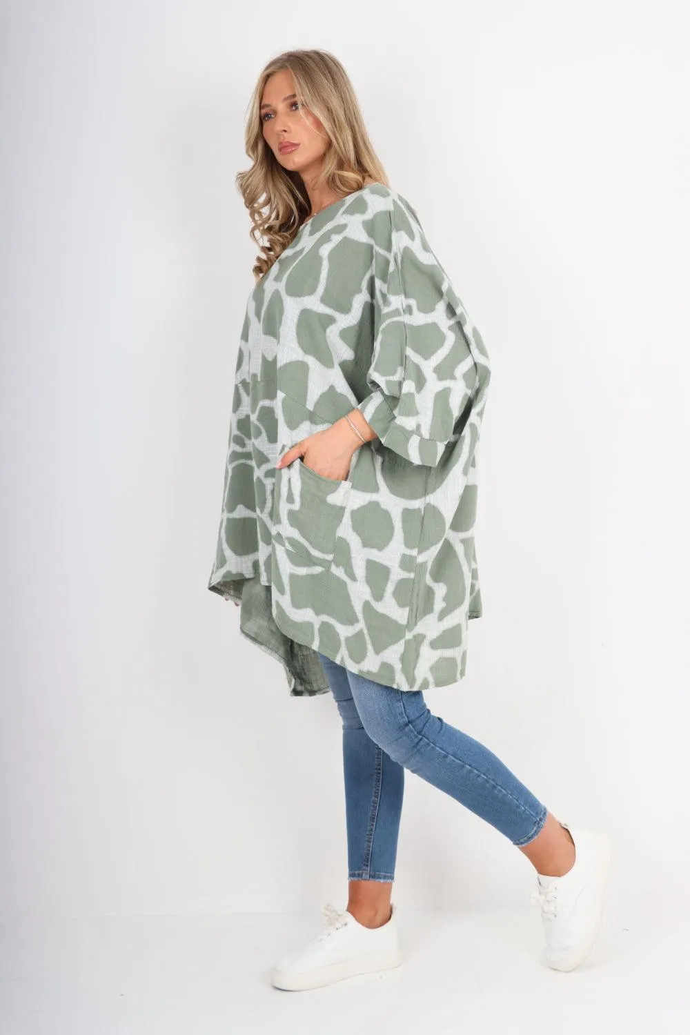 Animal Print Oversized Tunic