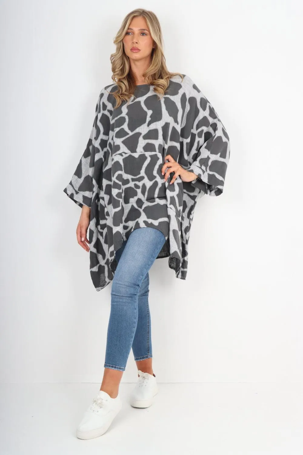 Animal Print Oversized Tunic