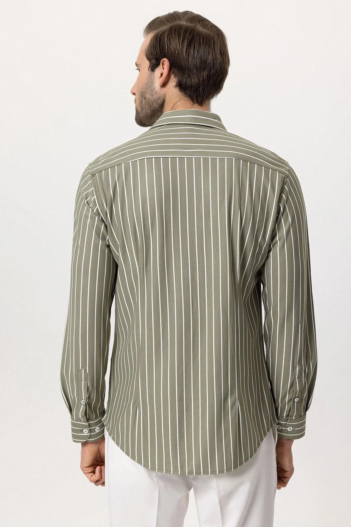 ANT Slim Fit Striped Long Sleeve Men's Shirt - Rowlett