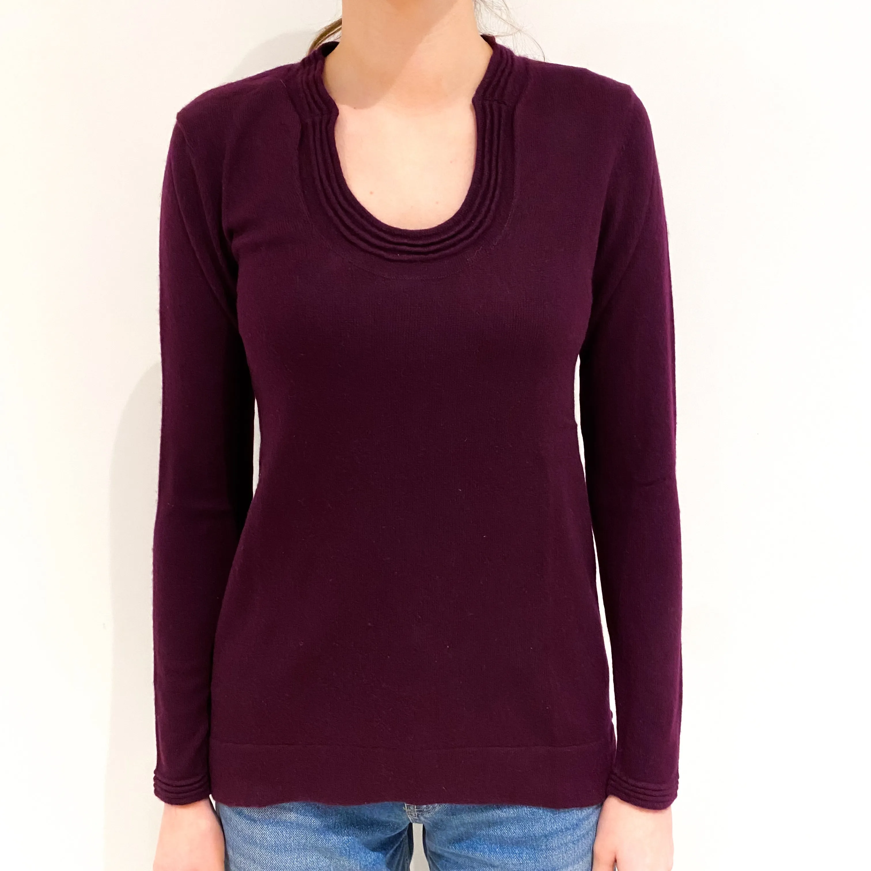 Aubergine Crew Neck Jumper Extra Small