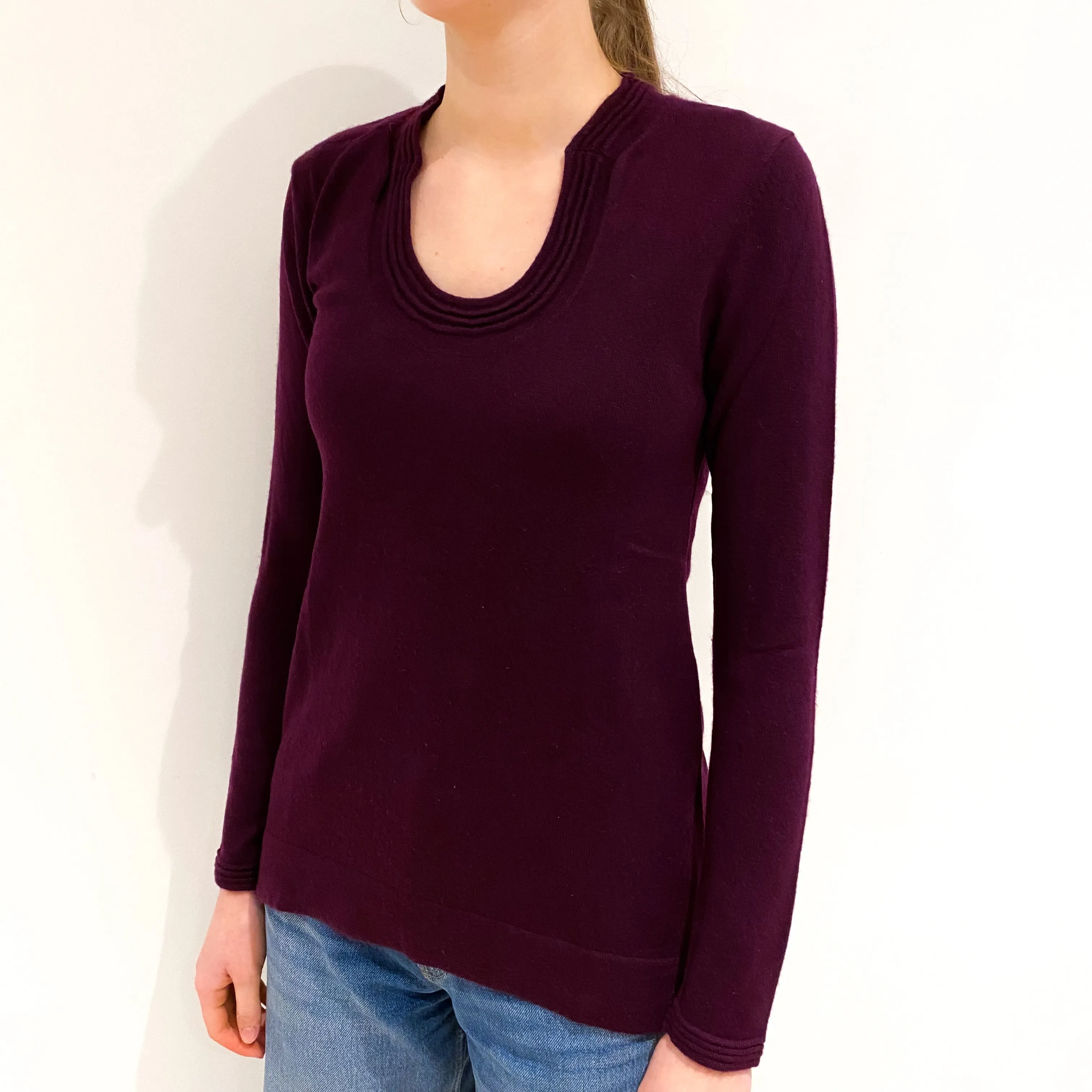 Aubergine Crew Neck Jumper Extra Small
