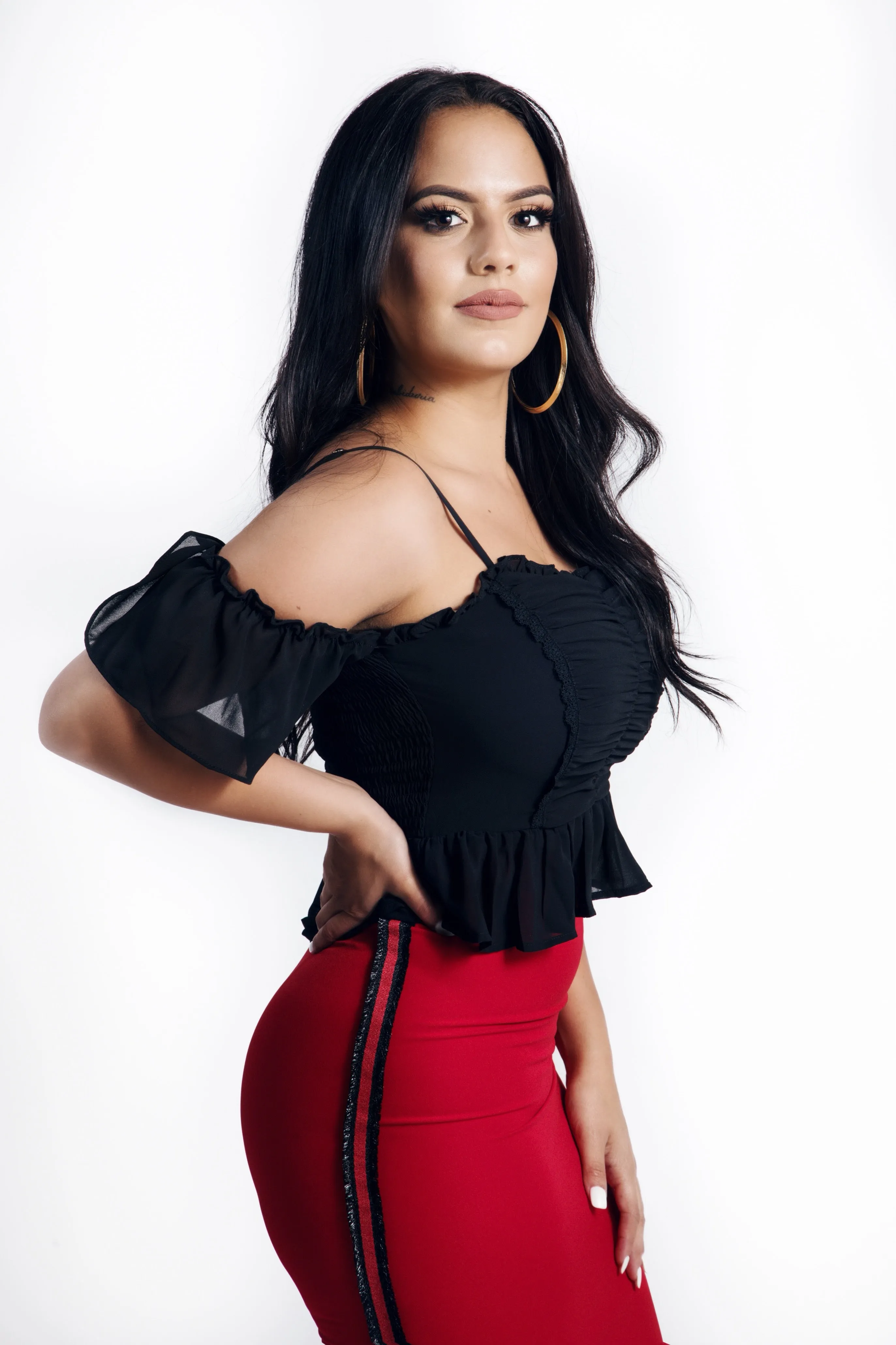 Ava Red Midi Skirt