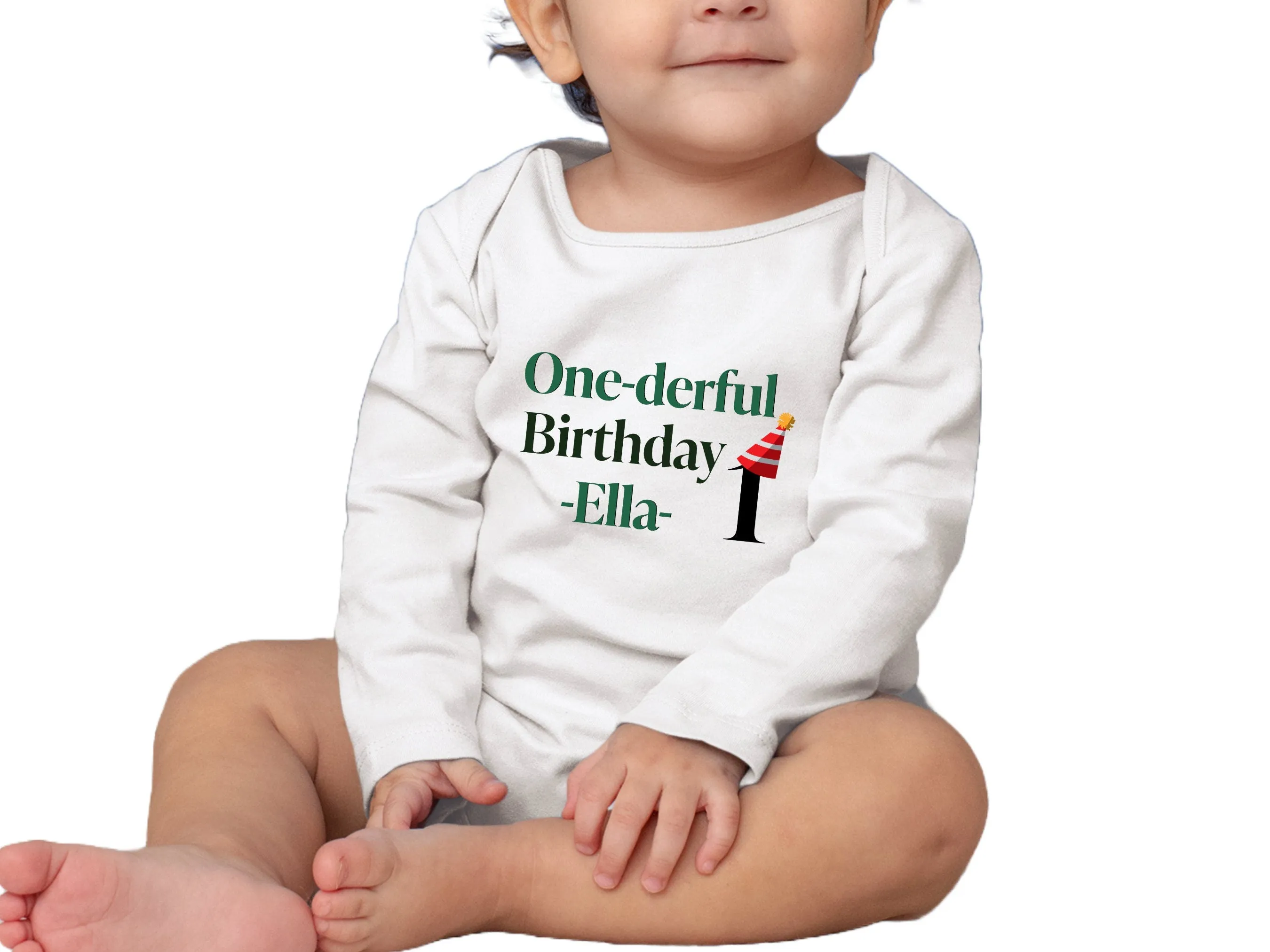 Baby Girl Personalized Name One-derful 1st Birthday Bodysuit Gift For baby Girl