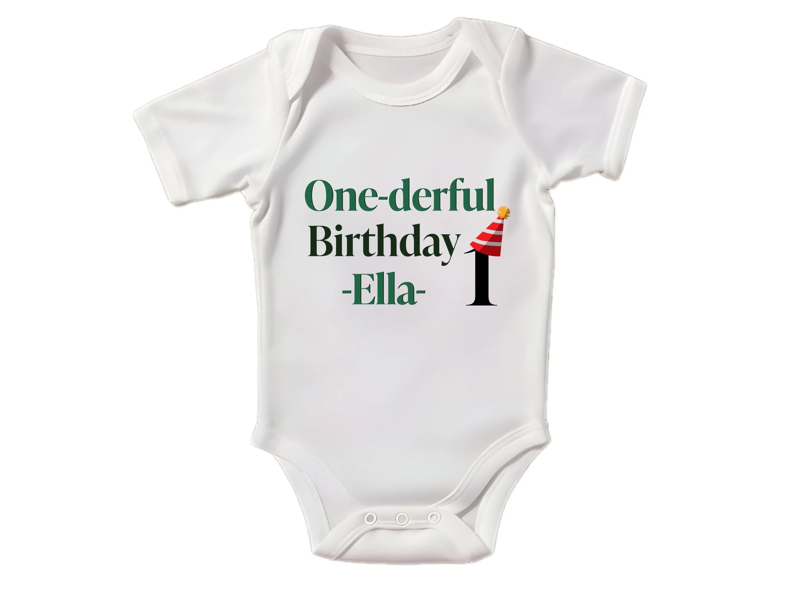 Baby Girl Personalized Name One-derful 1st Birthday Bodysuit Gift For baby Girl
