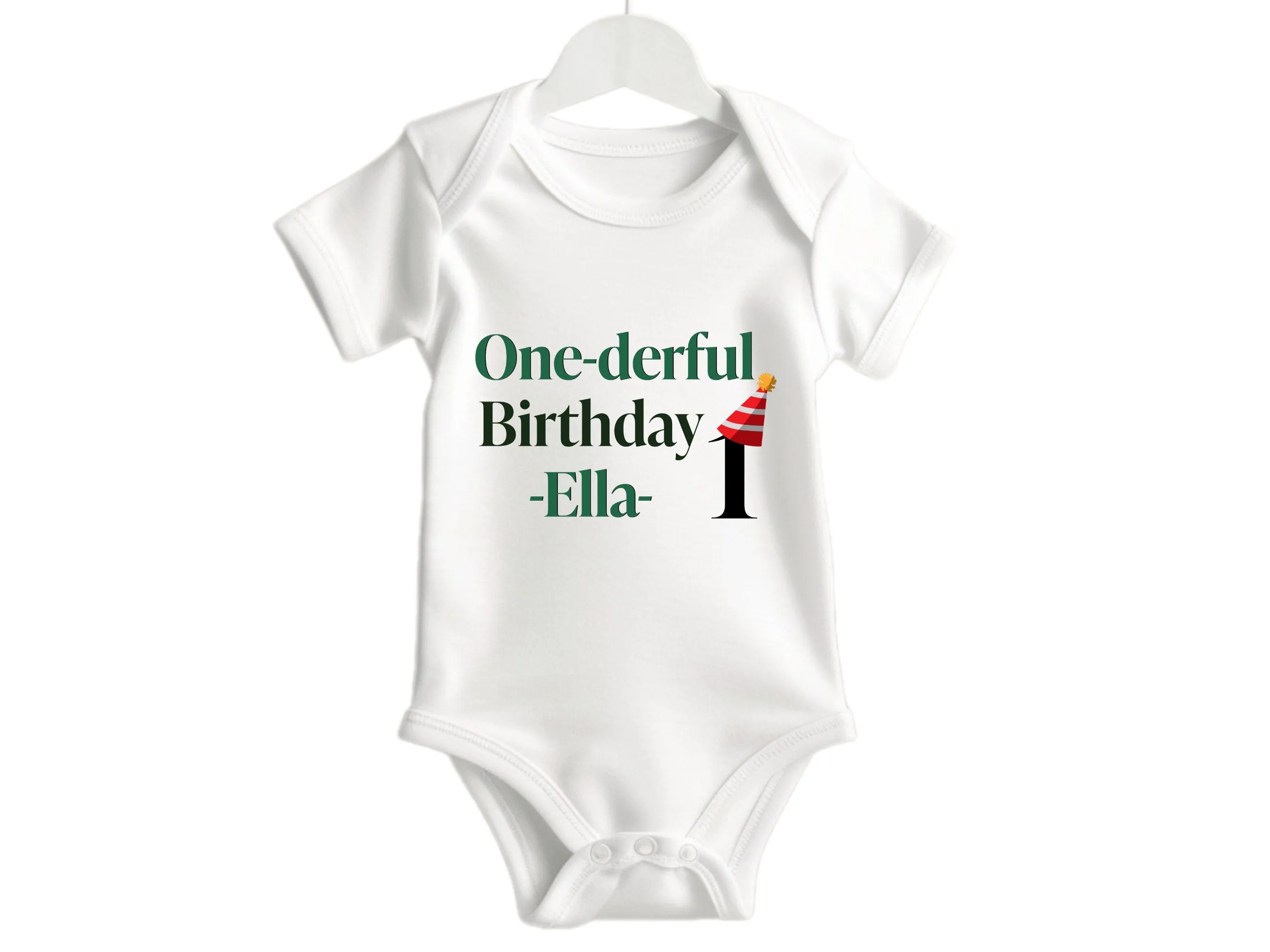 Baby Girl Personalized Name One-derful 1st Birthday Bodysuit Gift For baby Girl