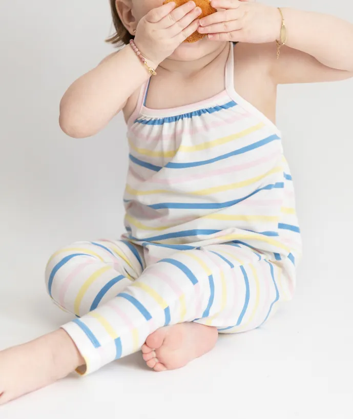 Baby Multi Striped Gathered Overall