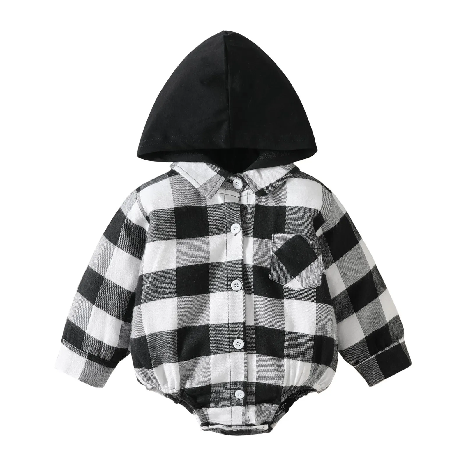Baby Plaid Hooded Jumpsuit | Cotton Baby Clothing for All Seasons