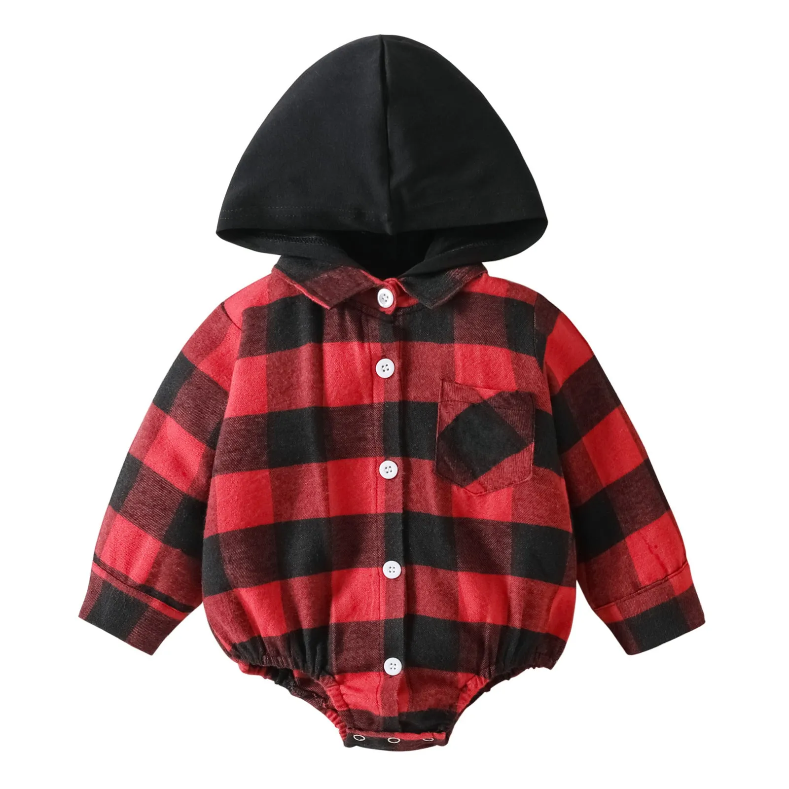 Baby Plaid Hooded Jumpsuit | Cotton Baby Clothing for All Seasons