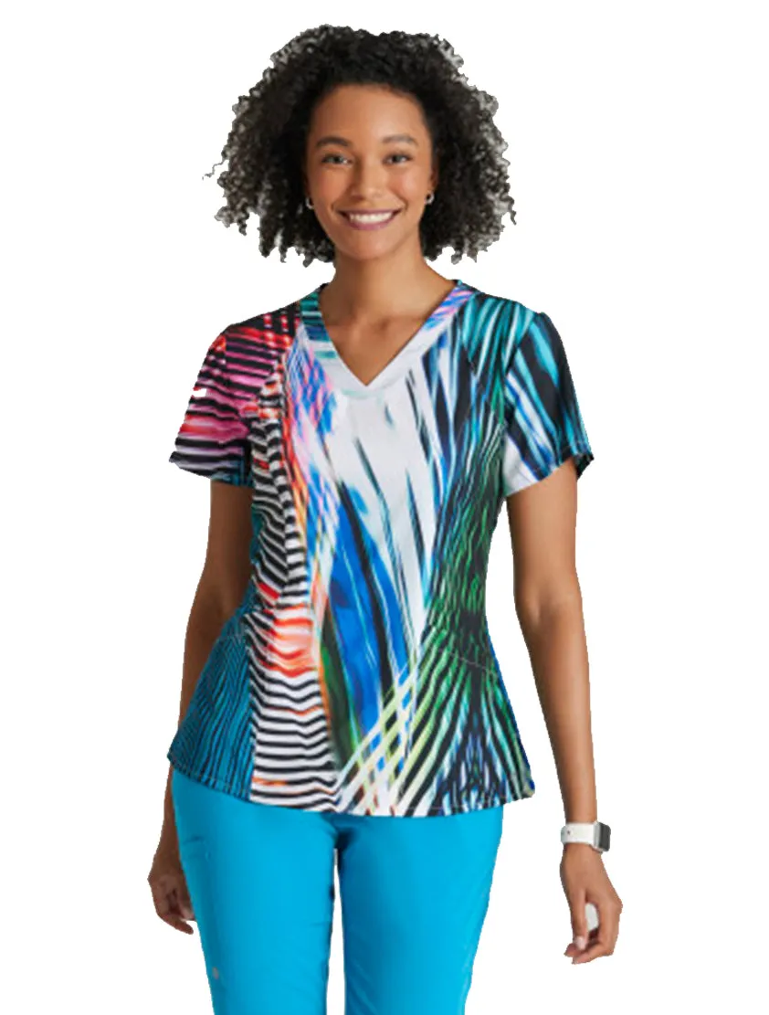 Barco One™ by Barco Thrive 4-Pocket V-Neck Print Scrub Top