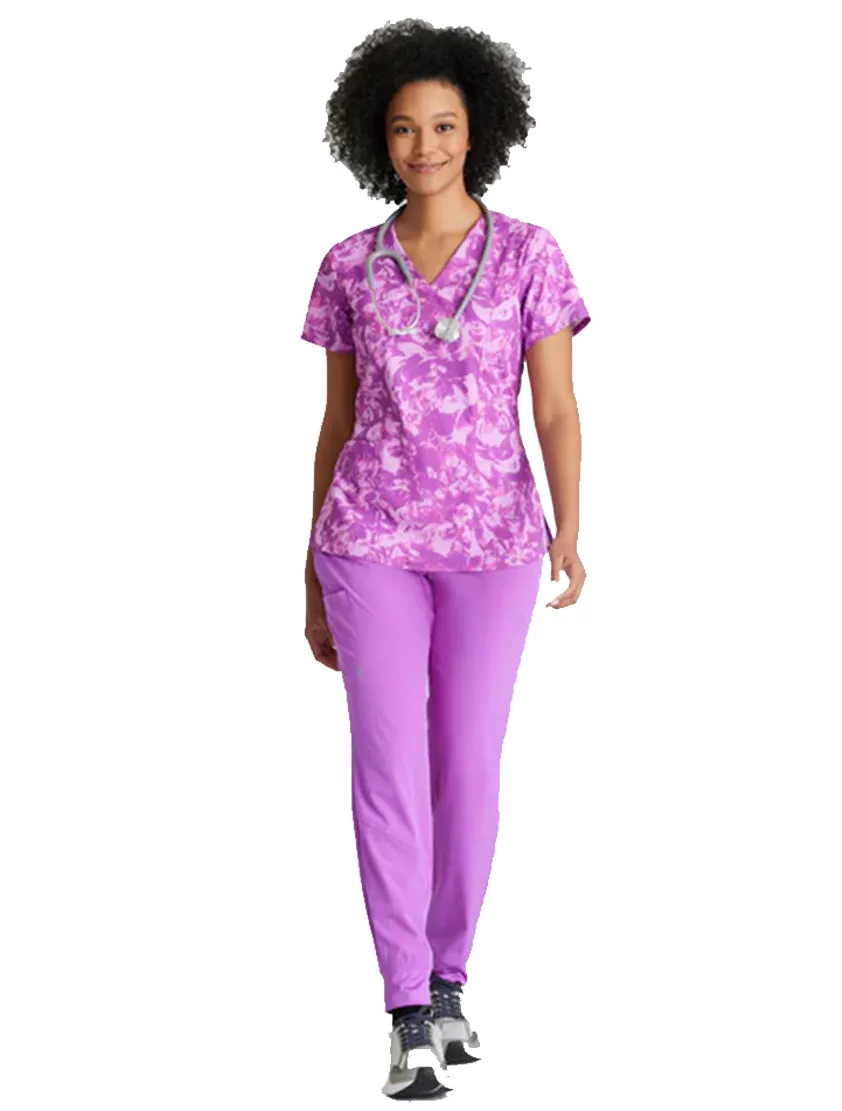 Barco One™ by Barco Thrive 4-Pocket V-Neck Print Scrub Top