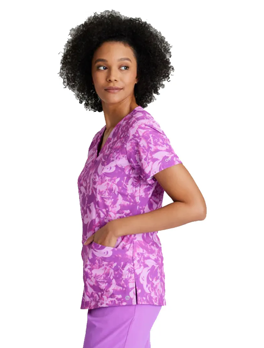 Barco One™ by Barco Thrive 4-Pocket V-Neck Print Scrub Top