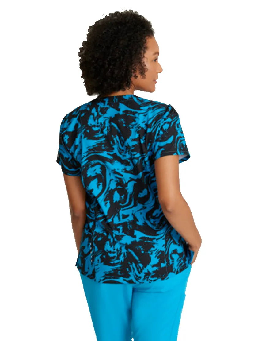 Barco One™ by Barco Thrive 4-Pocket V-Neck Print Scrub Top