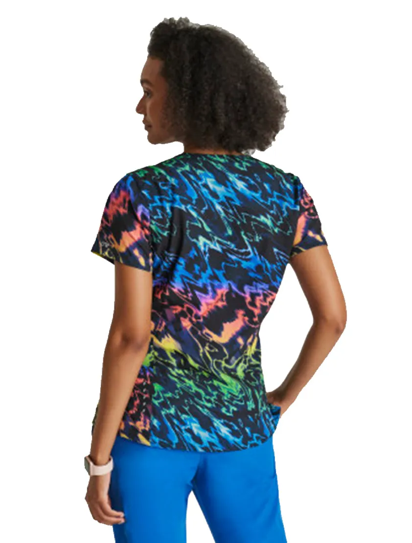 Barco One™ by Barco Thrive 4-Pocket V-Neck Print Scrub Top