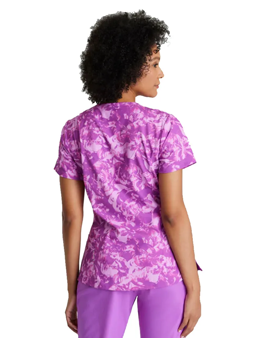 Barco One™ by Barco Thrive 4-Pocket V-Neck Print Scrub Top