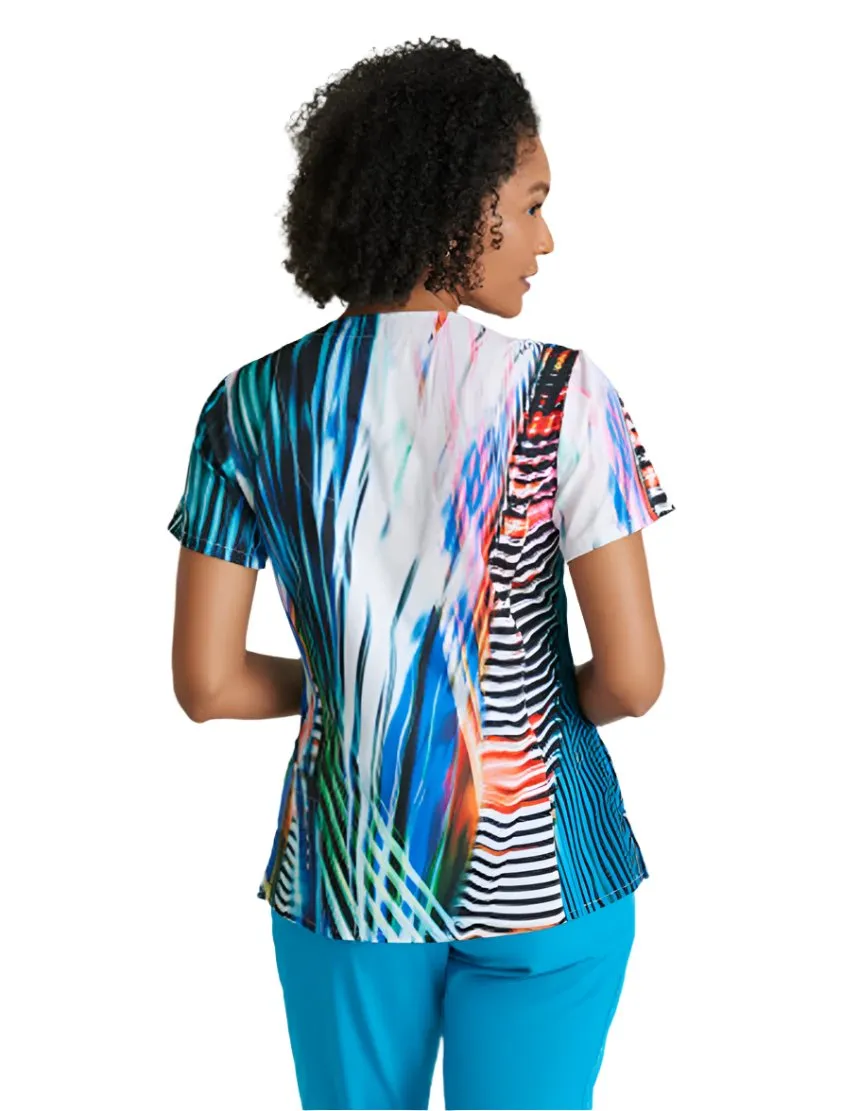 Barco One™ by Barco Thrive 4-Pocket V-Neck Print Scrub Top
