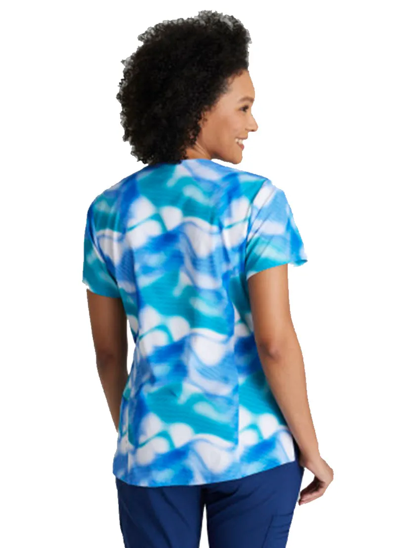 Barco One™ by Barco Thrive 4-Pocket V-Neck Print Scrub Top
