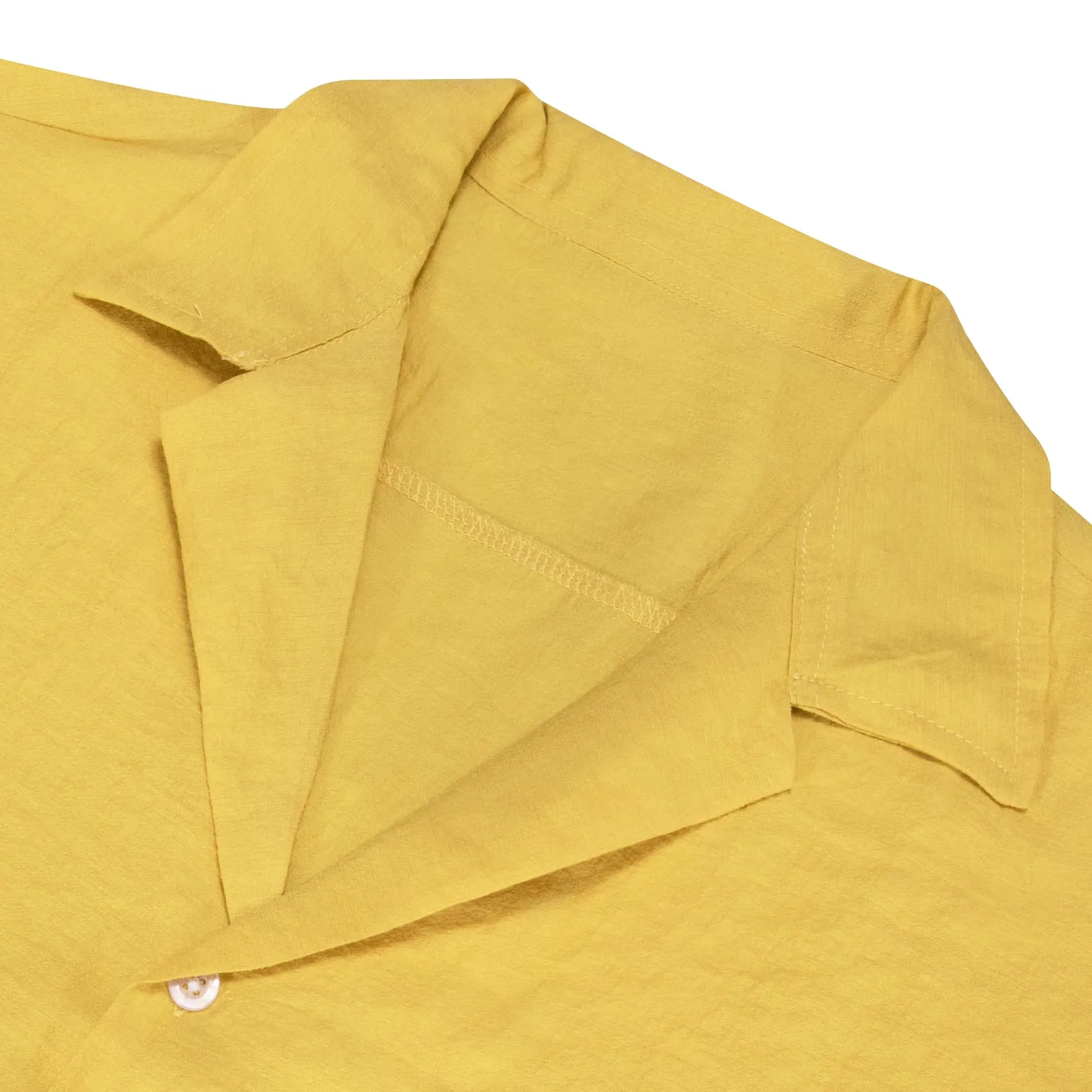 Barry Wang Men Shirts Yellow Solid Dress Button Up Short Sleeve Shirt