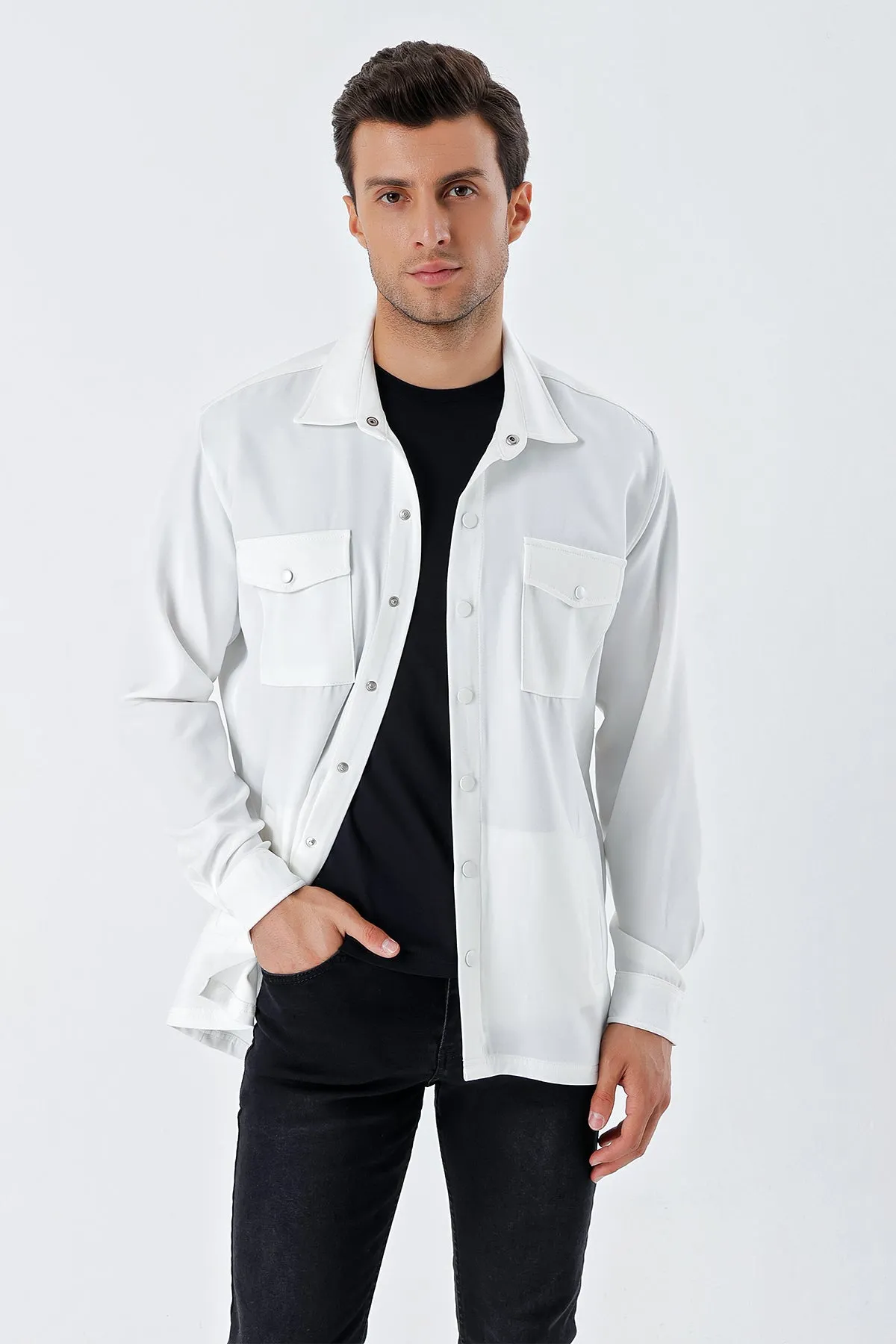 BGD Women Oversized Men's Shirt - White - Avondale