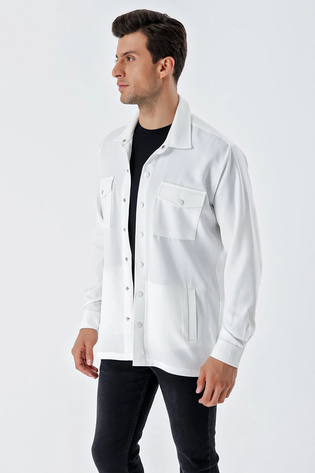BGD Women Oversized Men's Shirt - White - Avondale