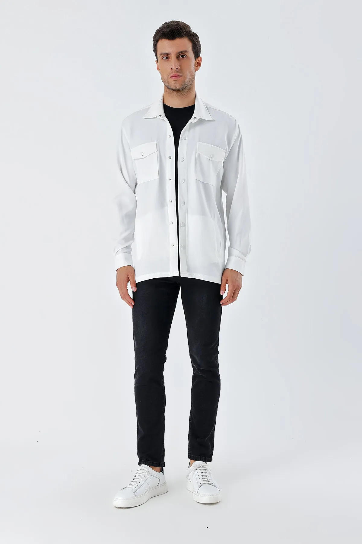 BGD Women Oversized Men's Shirt - White - Avondale