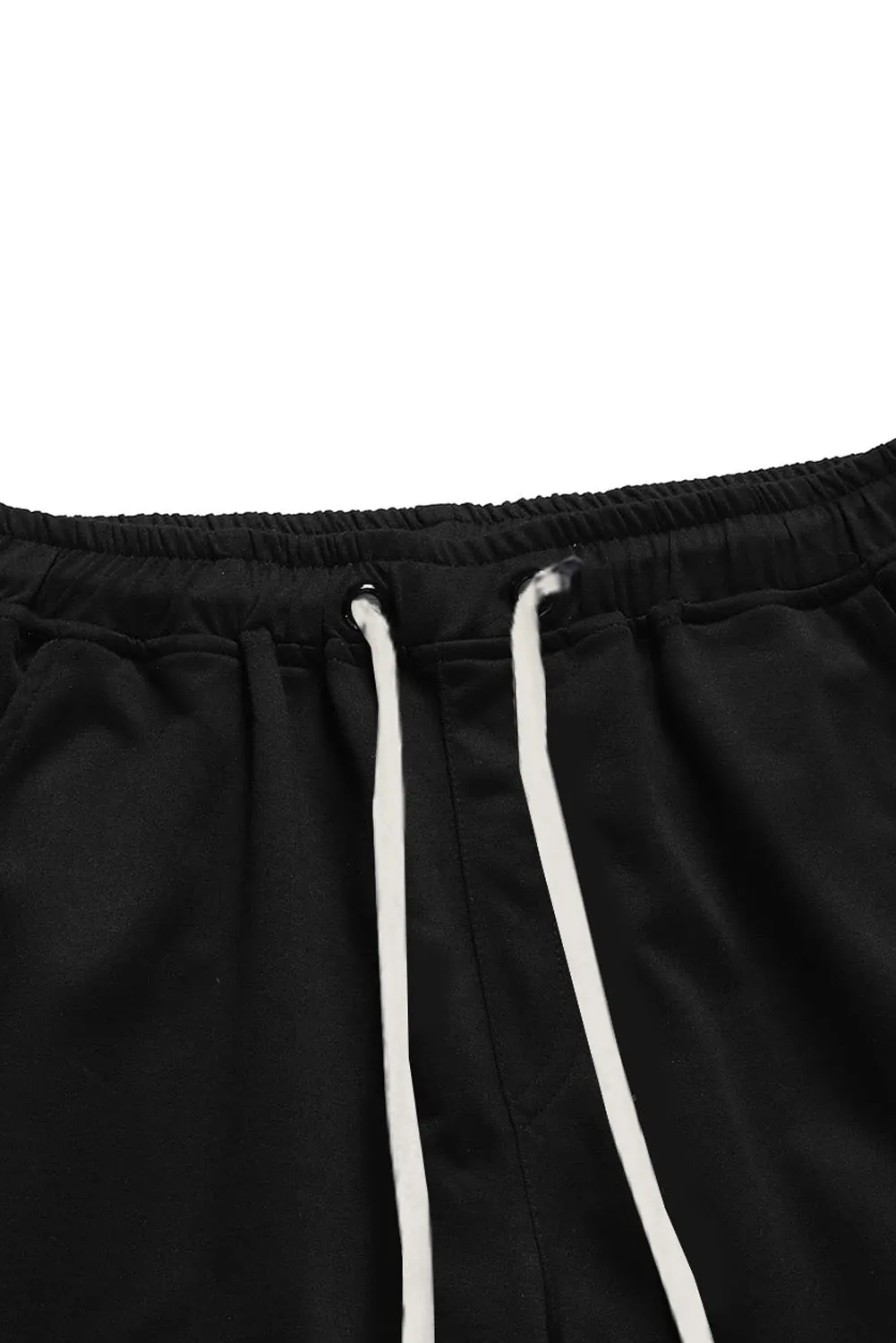 Black Clover Print Pocket Drawstring Waist Men's Sweatpants