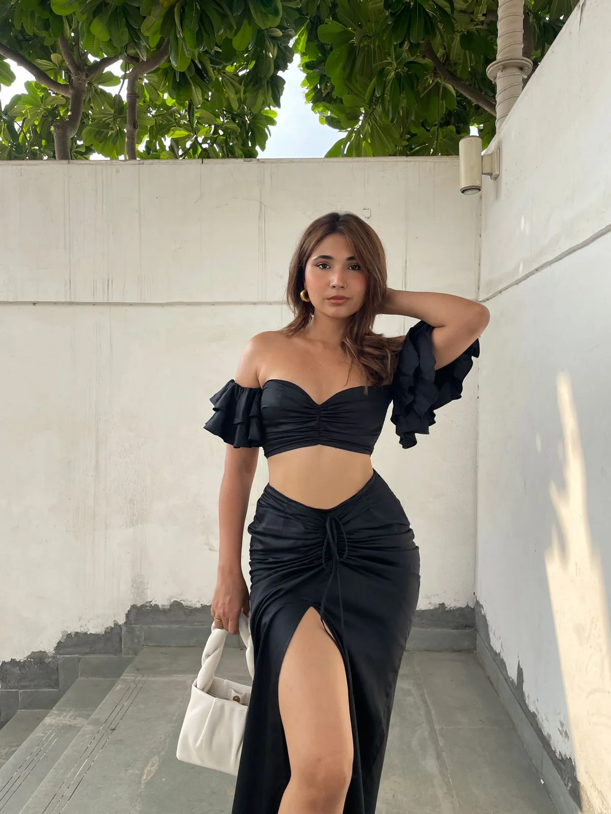 Black Frill Top