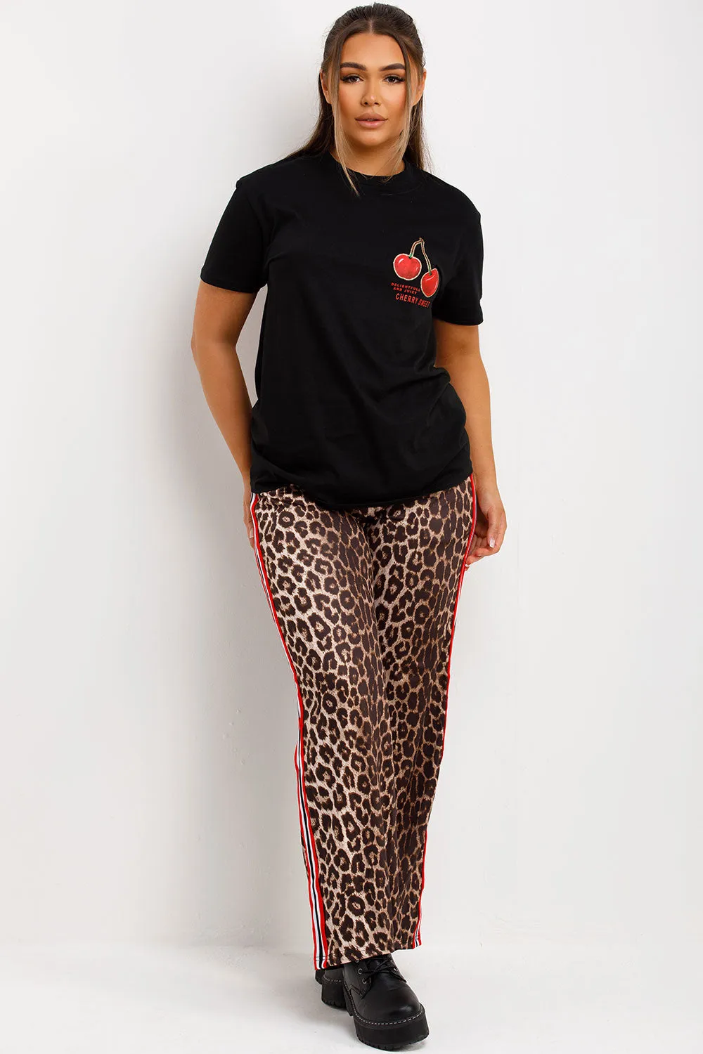 Black T Shirt With Cherry Print