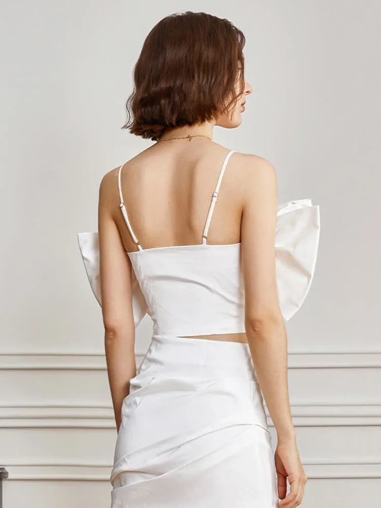 Bow Square Collar Camisole Sweet Top