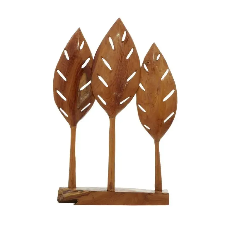 Brown Teak Wood Natural Abstract Sculpture