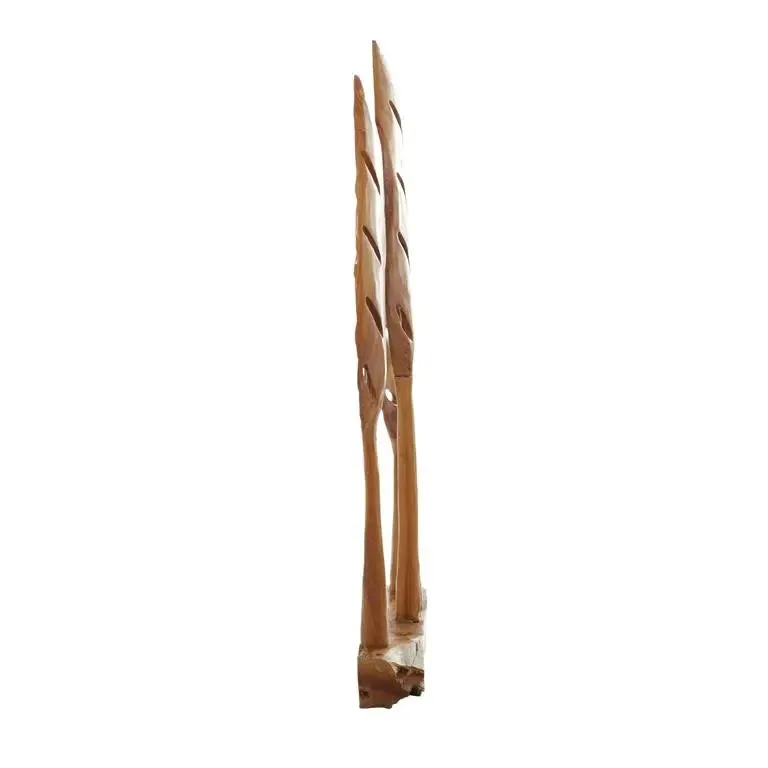 Brown Teak Wood Natural Abstract Sculpture