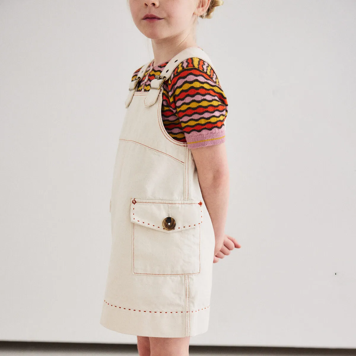 Buckle Jumper Dress in Gesso by Misha & Puff