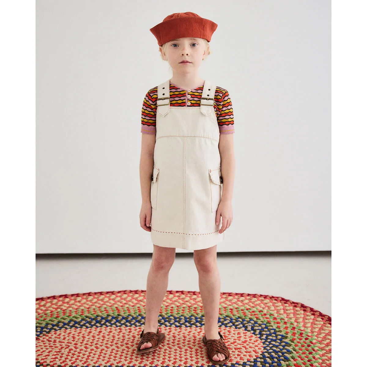 Buckle Jumper Dress in Gesso by Misha & Puff