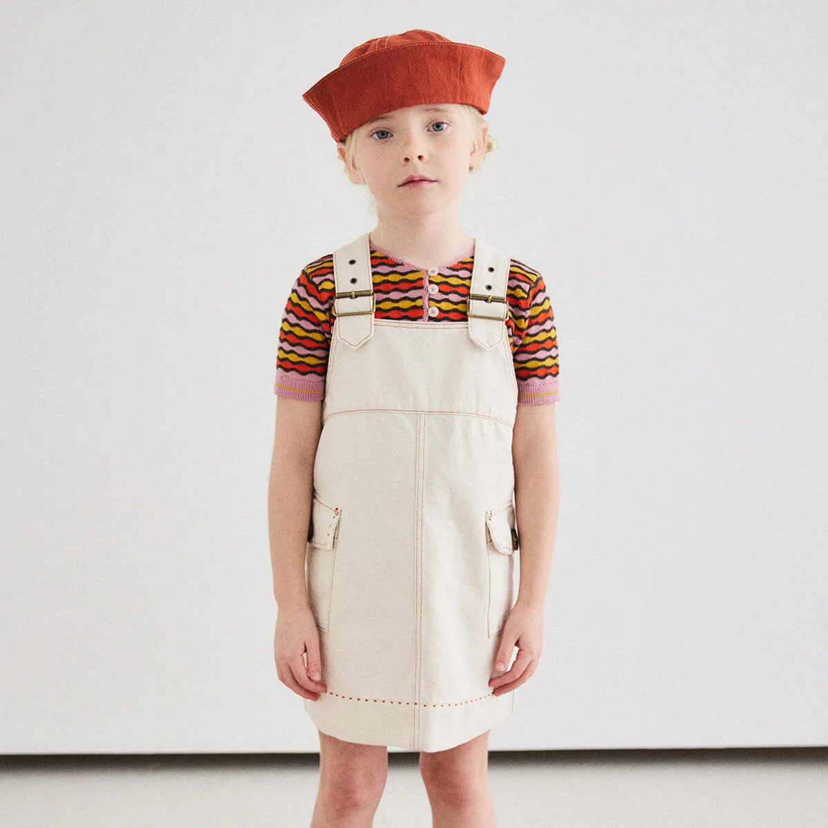 Buckle Jumper Dress in Gesso by Misha & Puff