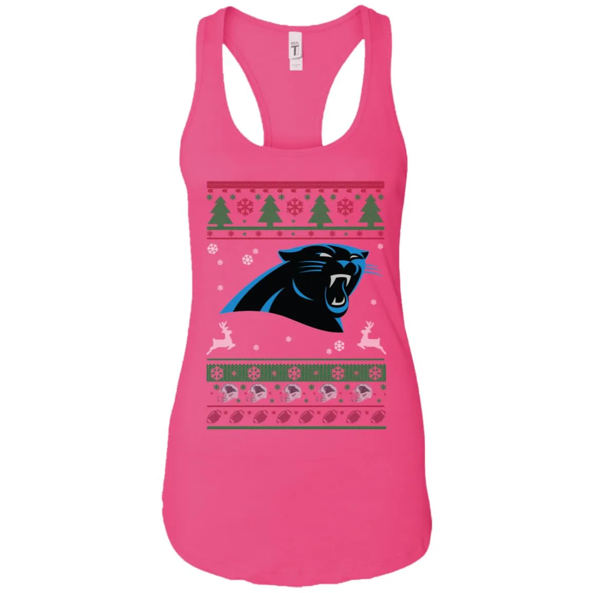 Carolina Panthers Logo Football Teams Ugly Christmas Sweater Women Tank