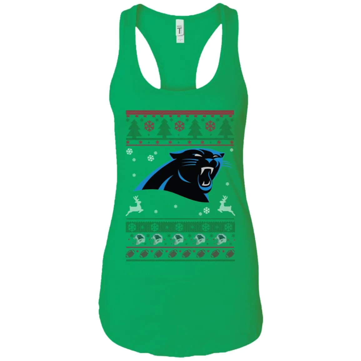 Carolina Panthers Logo Football Teams Ugly Christmas Sweater Women Tank