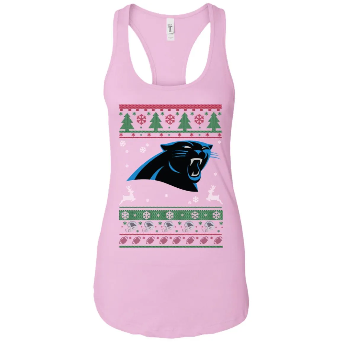 Carolina Panthers Logo Football Teams Ugly Christmas Sweater Women Tank