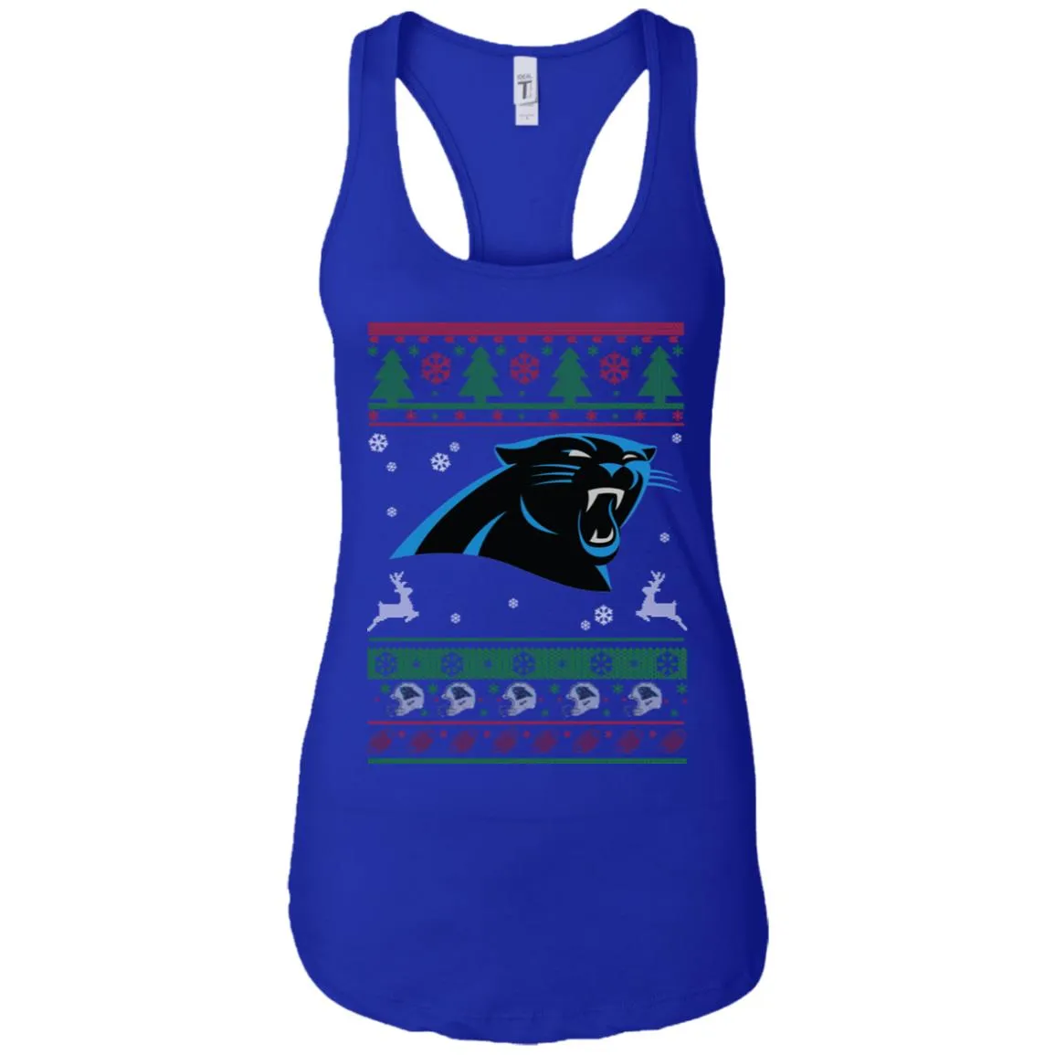 Carolina Panthers Logo Football Teams Ugly Christmas Sweater Women Tank