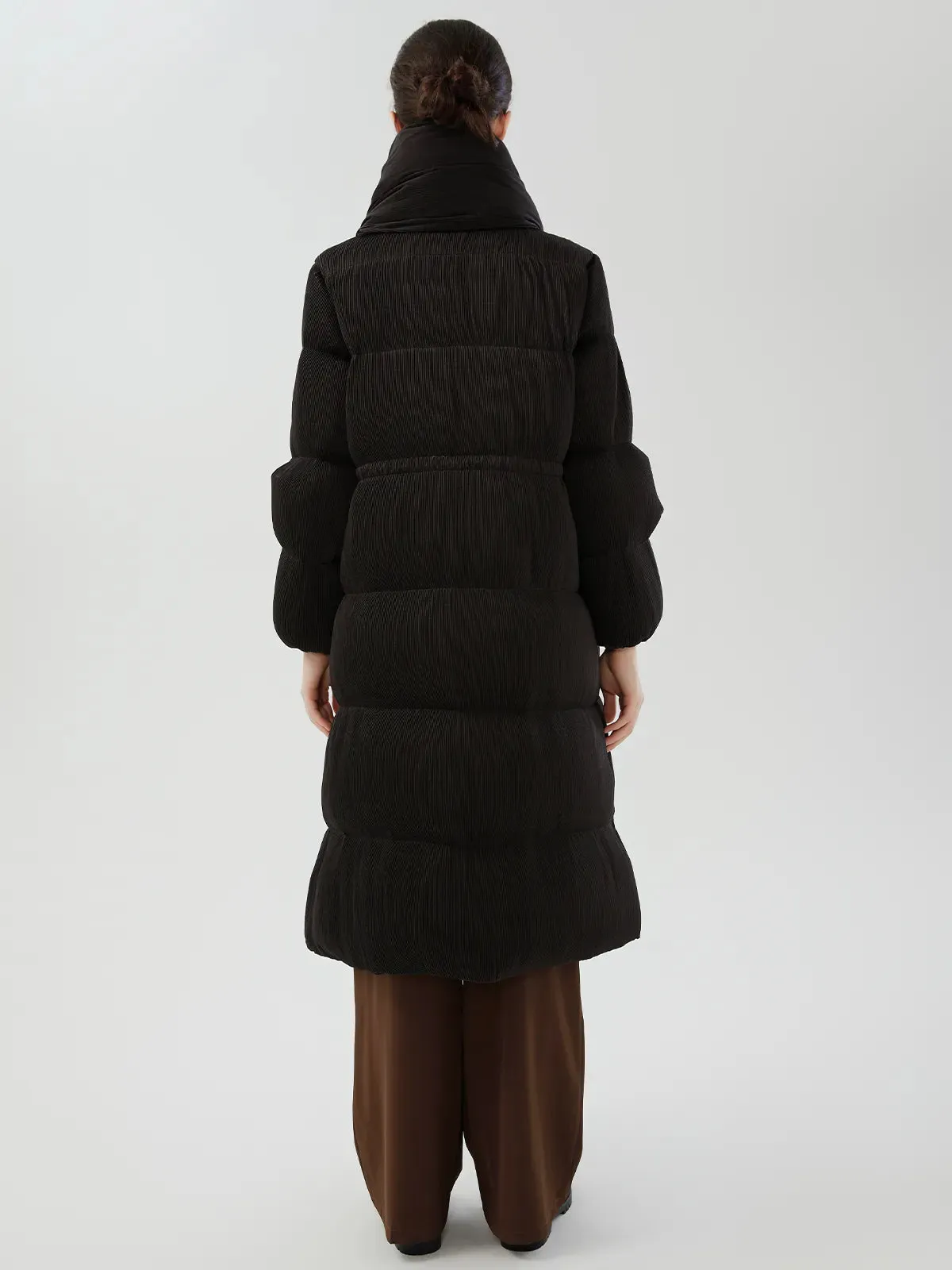 Classic Drawstring Waist Goose Down Coat