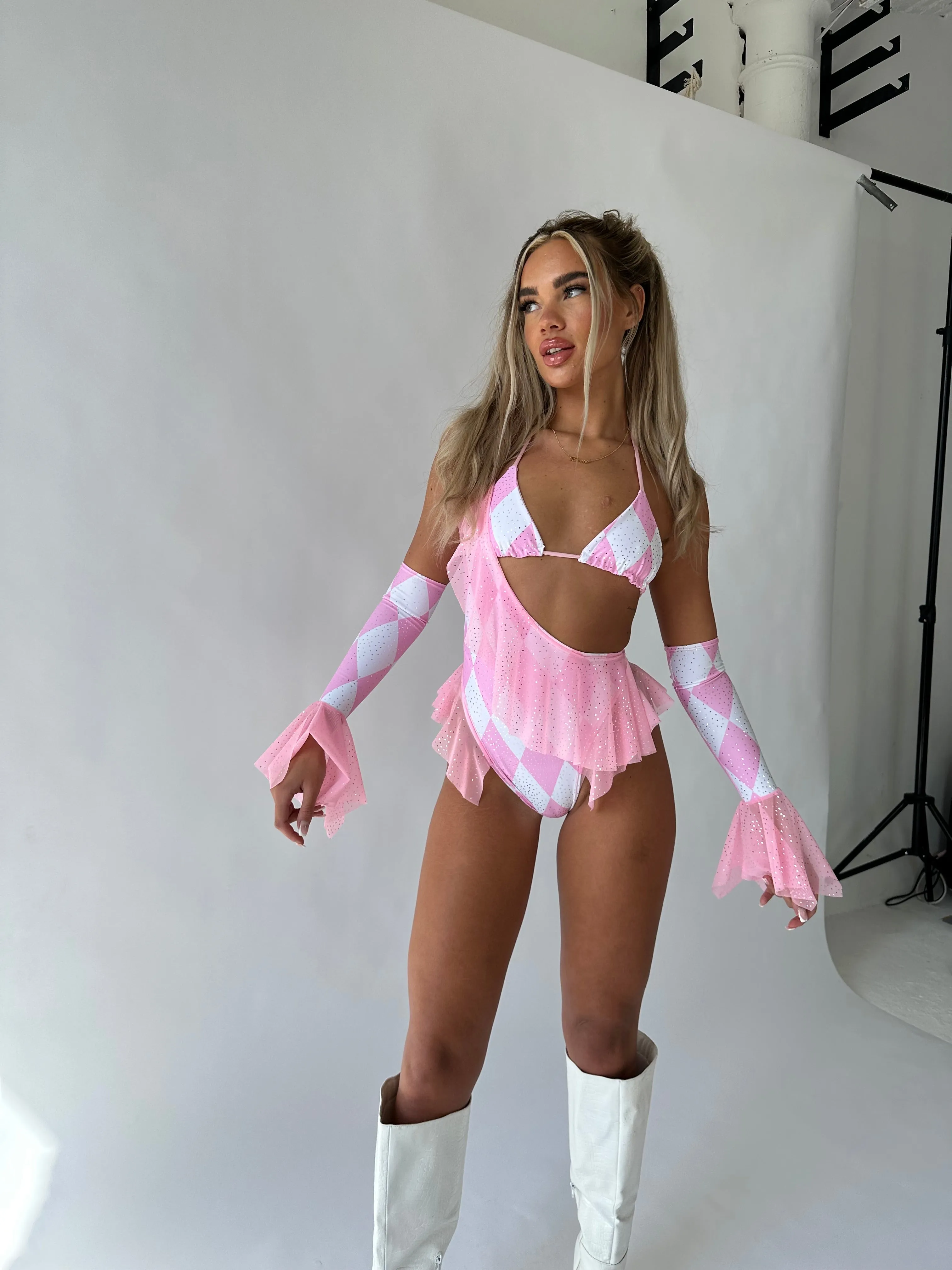 Clown Barbie Frill Bodysuit Set (Optional Matching Sleeves)
