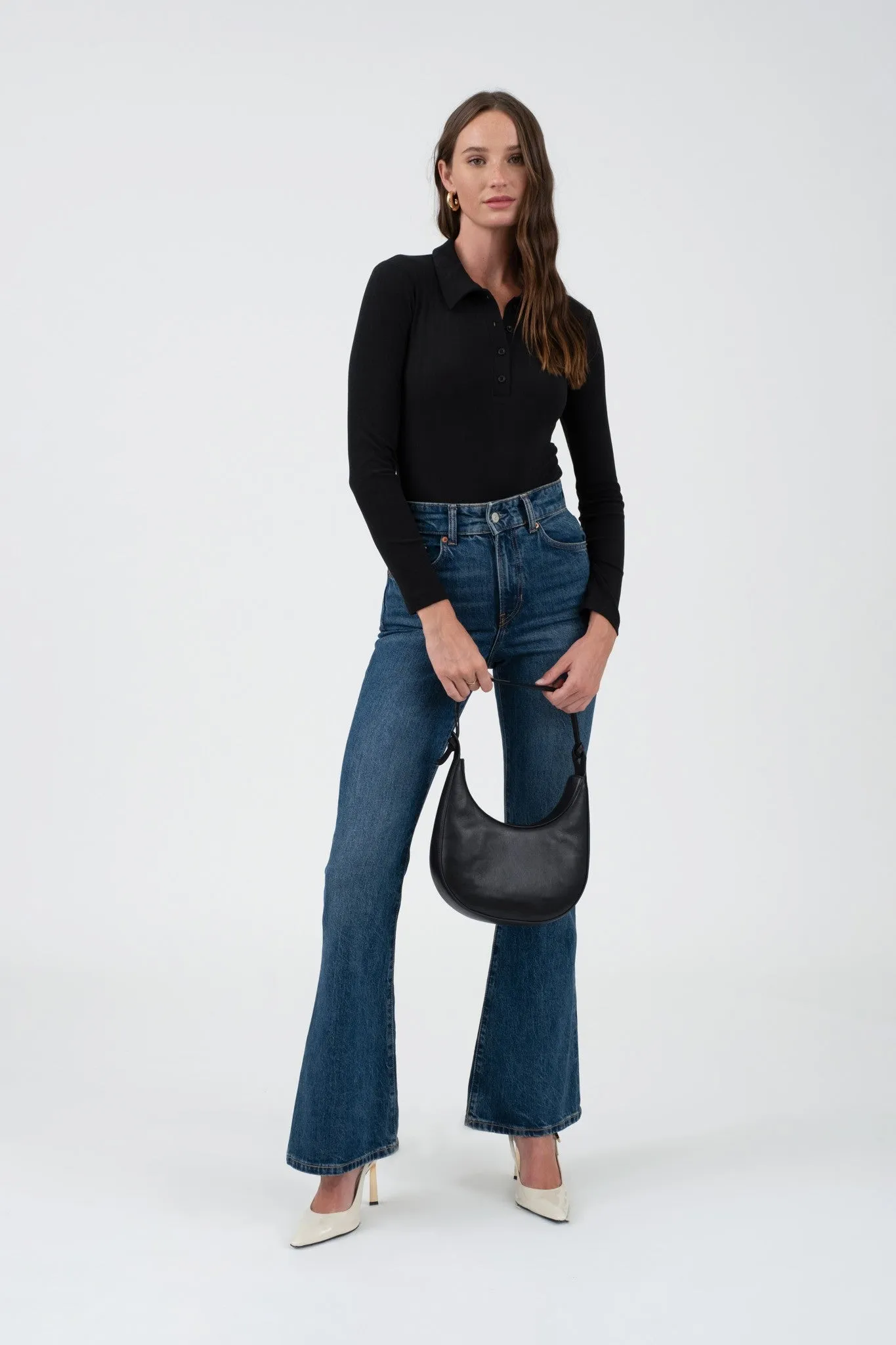collared long sleeve bodysuit