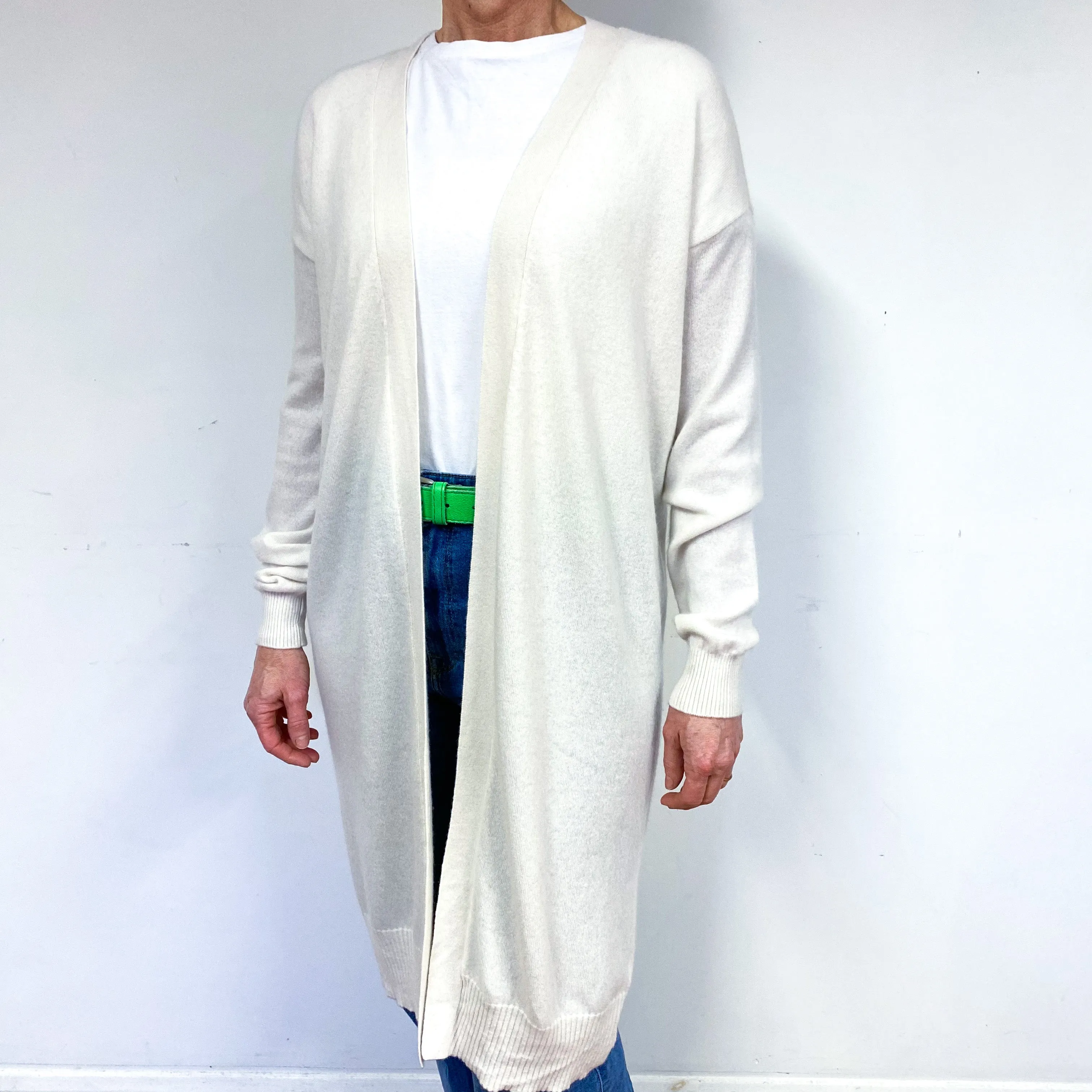 Cream Cashmere Edge to Edge Cardigan Medium